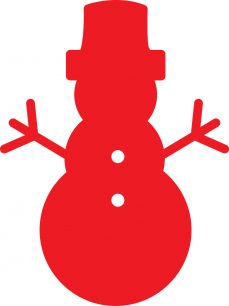 Red snowman silhouette